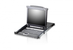 CL5716FM-ATA-RG — 16-портовый, PS/2, USB, VGA KVMP-переключатель с LCD-дисплеем, клавиатурой, тачпадом и Сканером отпечатков пальцев
