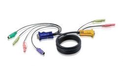2L-5305P — КВМ-кабель с интерфейсами передачи звука, PS/2, VGA и разъемом SPHD 3-в-1 (5м)