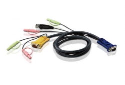 2L-5302U — КВМ-кабель с интерфейсами передачи звука, USB, VGA и разъемом SPHD 3-в-1 (1.8м)