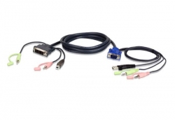 2L-7DX2U — КВМ-кабель с интерфейсами передачи звука, USB, VGA - DVI-A (1.8м)