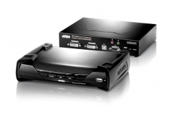KE6940-AX-G — KVM-удлинитель с передачей сигналов по TCP/IP (в среде LAN L2), поддержкой 2-ух мониторов и интерфейсами USB, DVI-I, аудио, RS-232