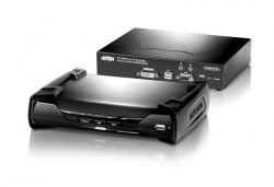 KE6900-AX-G — KVM-удлинитель с передачей сигналов по TCP/IP (в среде LAN L2), поддержкой 1-го монитора и интерфейсами USB, DVI-I, аудио, RS-232