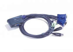 CS62US-A7 — 2-портовый, USB, VGA, аудио, кабельный KVM-переключатель 