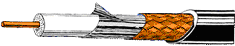 Коаксиальный кабель сцентральной моножилой и двойным экраном